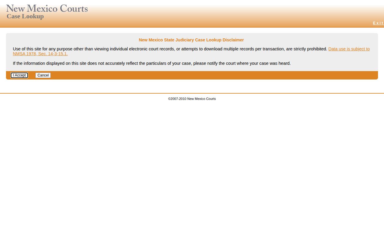 Roosevelt County warrant case verification through New Mexico Case Lookup